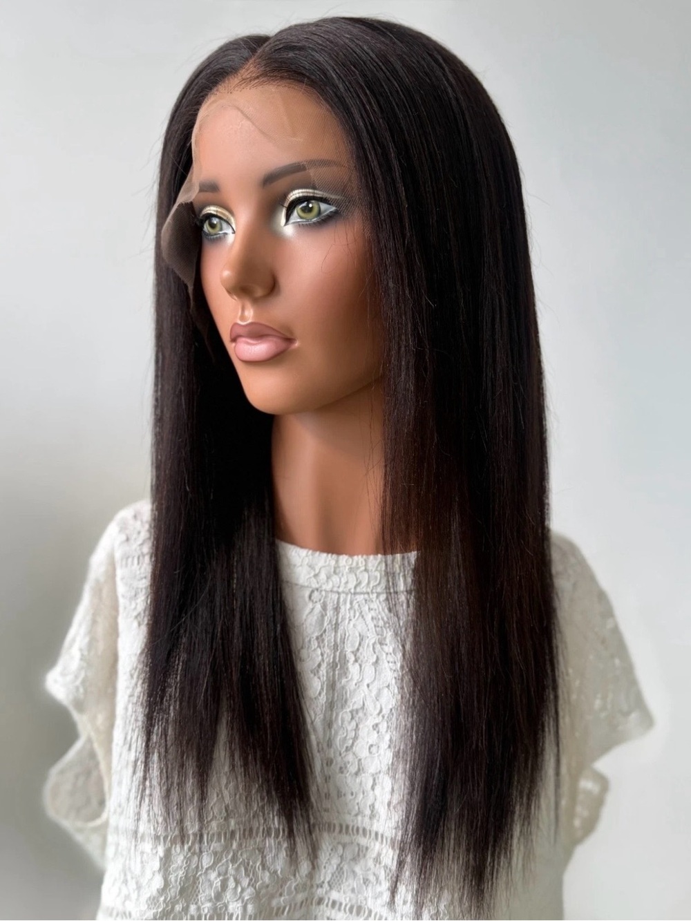 Natural Straight Lace Front Wig - Dark Brown